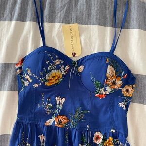 Band of Gypsies Blue Floral Dress